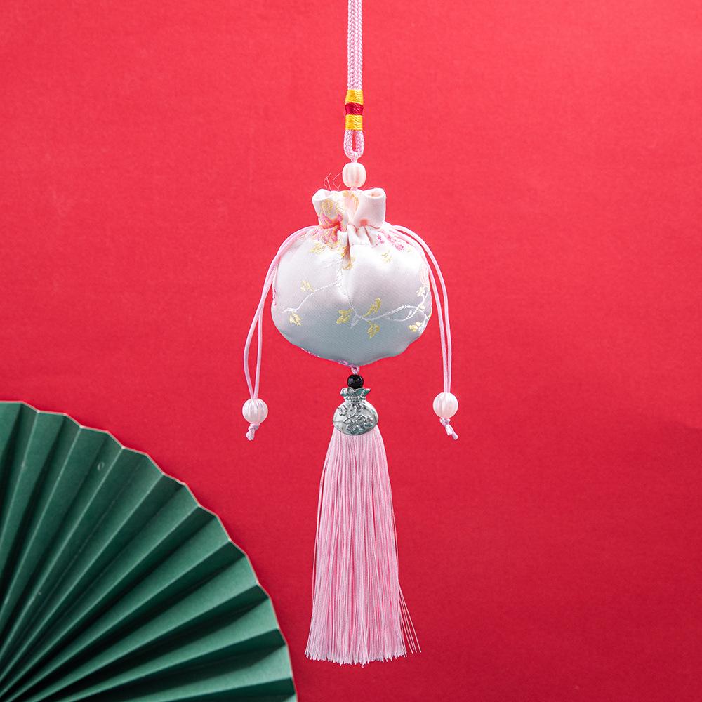 Dragon Boat Festival Brocade Sachet Bag - Portable Hanfu Purse with Ancient Style Pendant