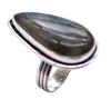 Labradorite Natural Gemstone Antique Silver Plated Ring US Size-5.5 R 5160