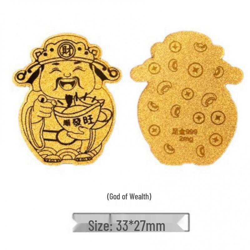Pure Gold "Princess Luck" Phone Sticker – Wealth & Treasure Gold Leaf Design for Prosperity & Fortune