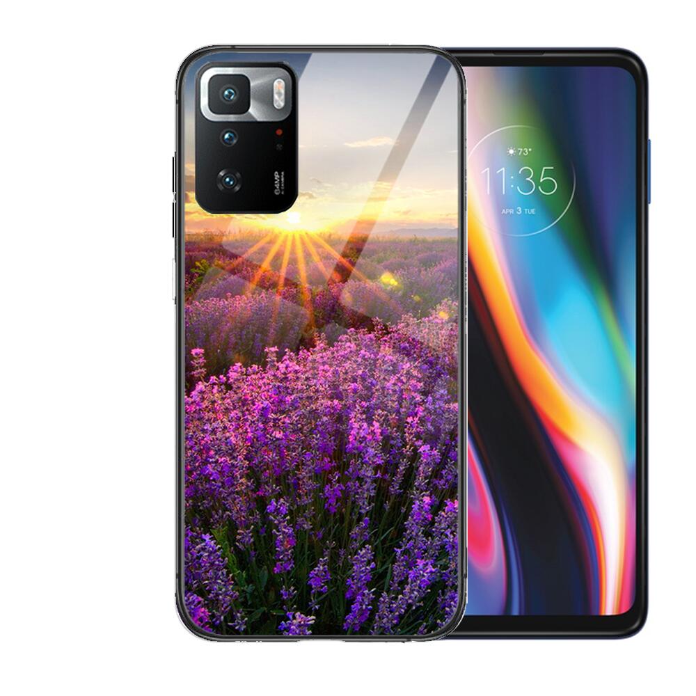 Carcasa de telefon din sticlă securizată lavandă pentru XiaoMi Redmi Note 10 9S 8 7 6 5 A 10t Pro 9T Huse