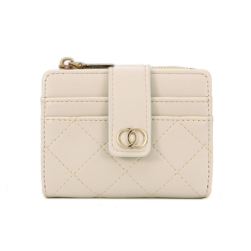 Women's Wallet Short Solid Color Wallet Card Bag Integrated Multi functional Zipper Zero Wallet