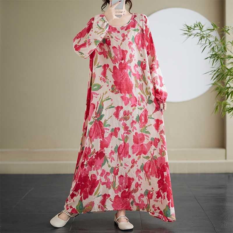 New Japanese Retro Long Sleeve Age Reducing Plus Size Casual Dresses
