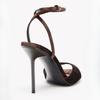 Retro Brown Velvet High-heeled Sandals for Women Sexy Open-toe Ankle Strap Buckle Heels Elegant Banquet Slingback Dress Shoes