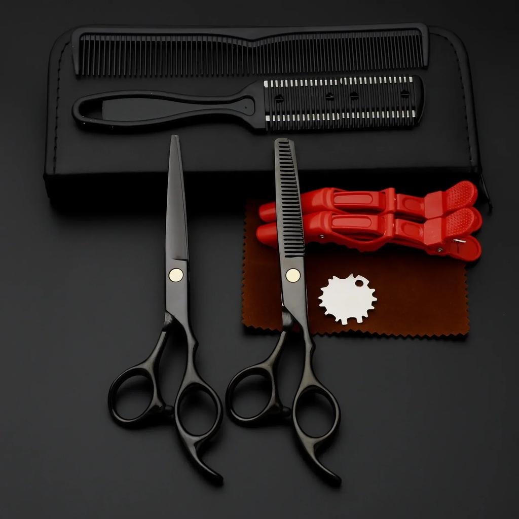 Professional Hairdressing Hair Scissors Kits Barber Tools Hair Cutting Scissors  Hair Cut Thinning Scissors Cape Tail Comb Set