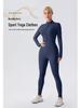 European & American Winter-Style Velvet Brushed Warm Yoga Onesie - Long-Sleeved Fitness Tights for Women
