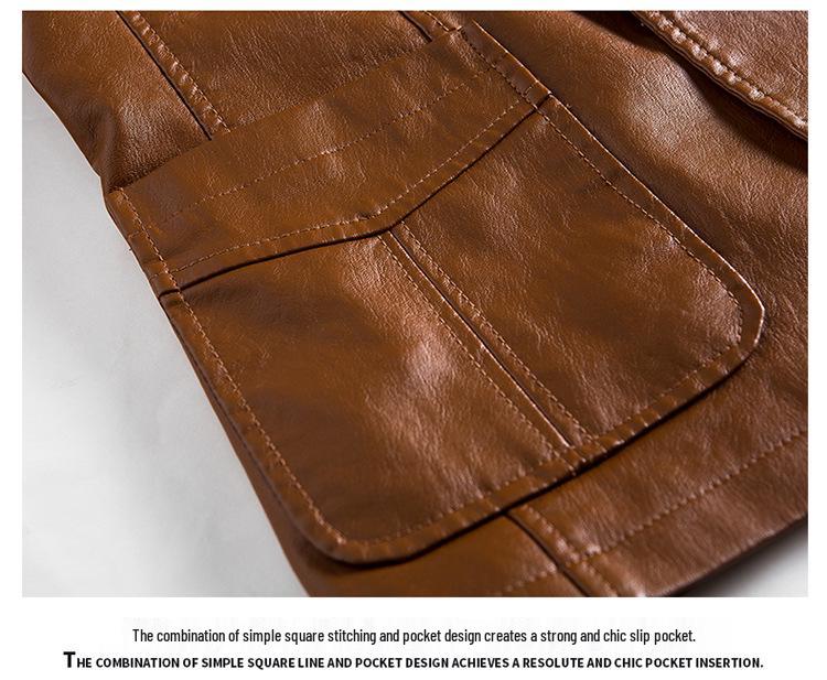 2019 Men's PU Leather Jacket: Warm, Casual, Fashionable Spring/Autumn Wear