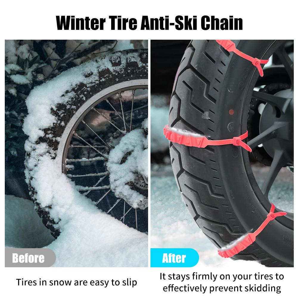 10Pcs Anti-Skid Snow Chain for Motorcycle, Bicycle Tire