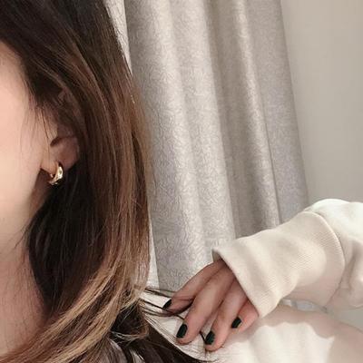 Daily 18k Gold One-Touch Ring Earrings BLS202