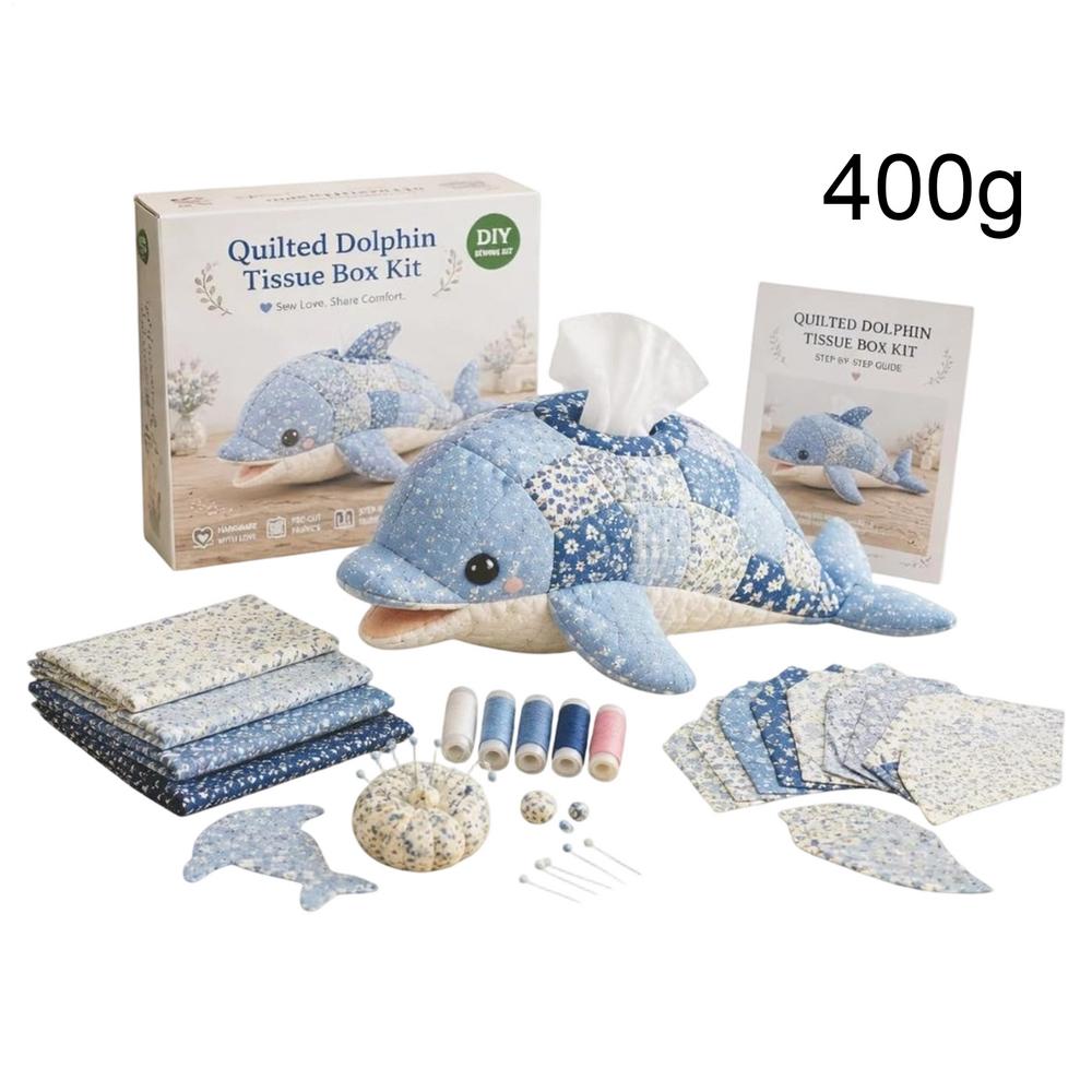 Caja de Pañuelos Acolchada de Animales Marinos Kit de Bricolaje Hecho a Mano Decorativa Caja de Pañuelos Hecha a Mano Kit de Bricolaje para Mujeres Principiantes Baño Oficina Hogar
