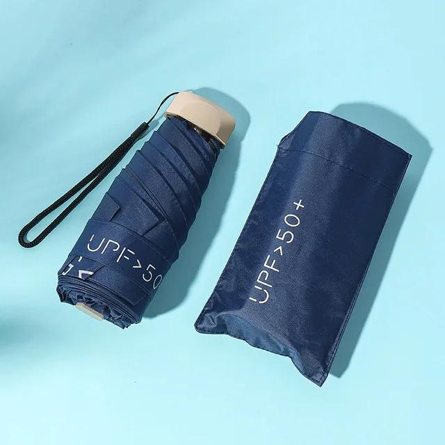1Pc 55% Off Mini Folding Sun Umbrella Pocket Rain Umbrella Vinyl UV Ultraviolet Protection Sun Shade Pocket Parasol Capsule