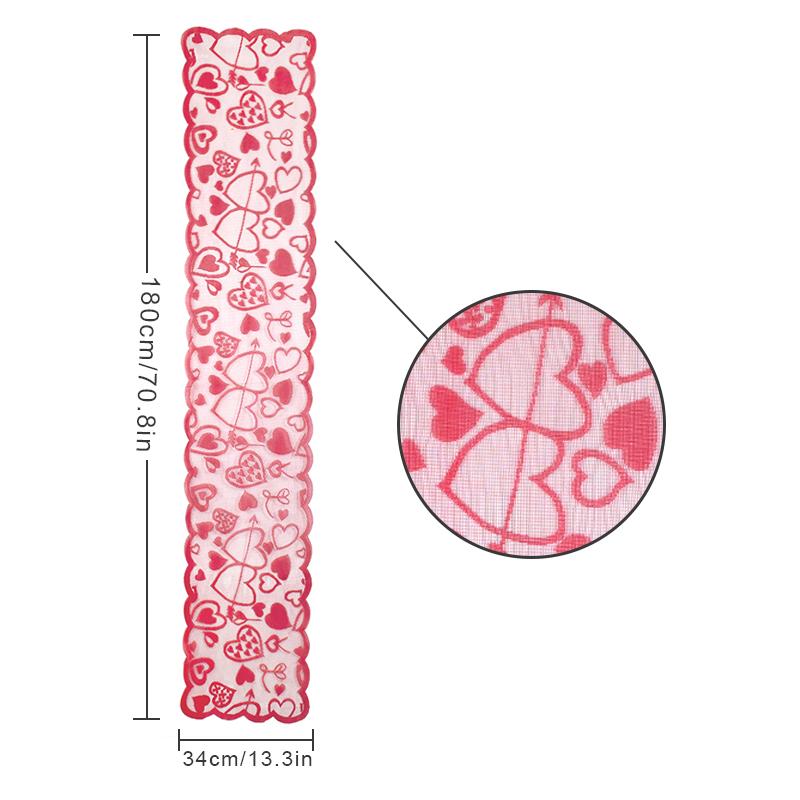 

Love Heart Lace Table Runner for Valentine s Day Decoration Wedding Anniversary Party Table Cover Home Decoration Supplies Props