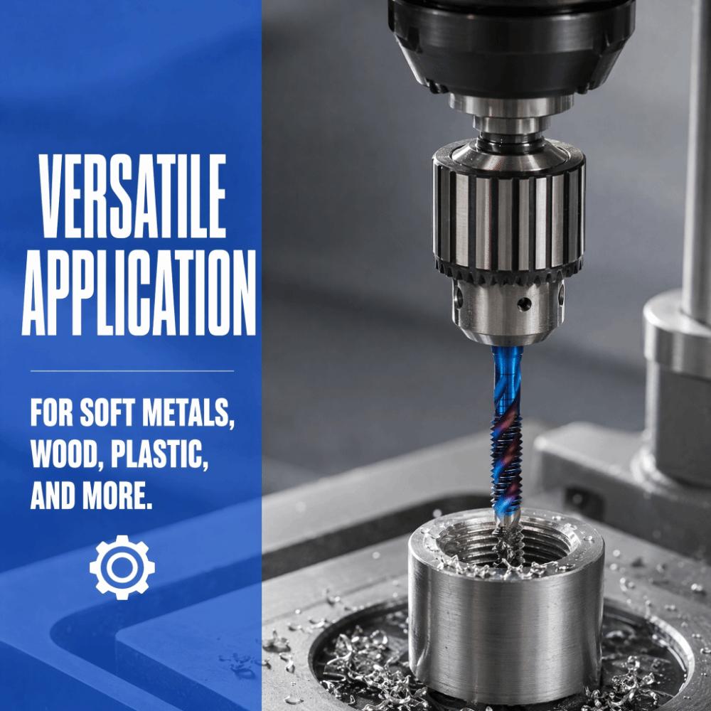 6pcs Titanium Coated Screw Thread Tap Blue Coated Machine Tap Bit Durable Metric Tap Set For Metal