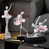 Resin Ballet Dancer Sculpture Girl Figurines Elegant Statues  Decoration for Cabinet Desktop