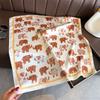 Art commuter style simulation silk printing silk scarf square scarf high-end shawl sunscreen neck small square scarf headscarf scarf
