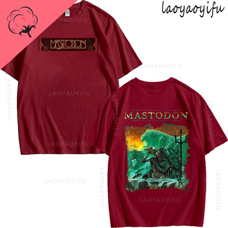 

Mastodons Band Heavy Metal Graphic 100Cotton T Shirts Woman Man Vintage Fashion Streetwear Gothic Outdoors Shortsleev Tops 4XL