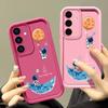 Cartoon Astronaut Pattern Matte TPU Case For Samsung S25 Edge S24 FE S23 Ultra S22 A56 A36 A26 A16 A15 A55 A35 Soft Shockproof Anti-Fall Phone Cover