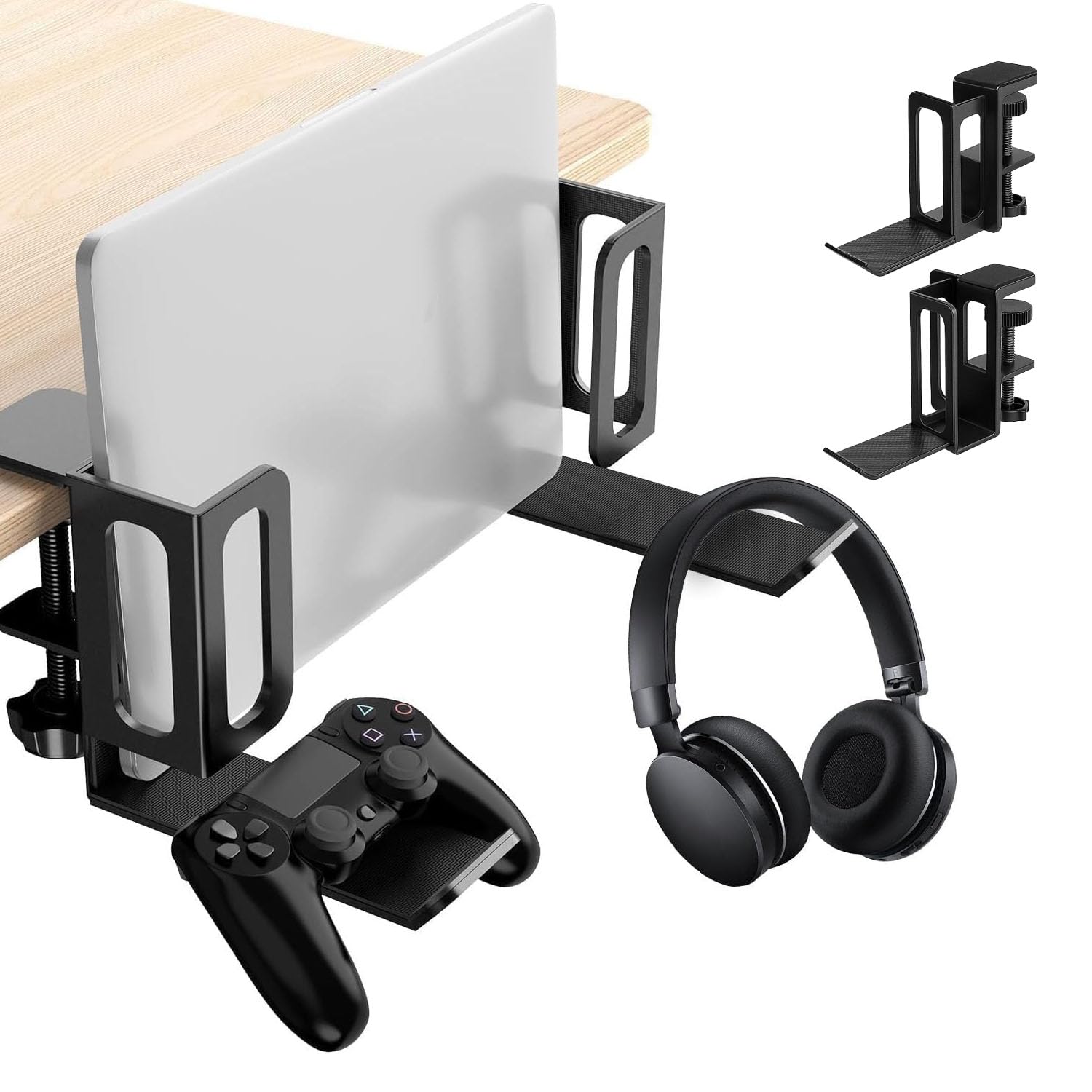 

Vinnatsu Вертикальная подставка для ноутбука, регулируемая по весу до 10 кг, включает отделение для планшета и наушников, идеально подходит для отвода тепла, легкая стальная конструкция, настольная подставка, ширина,