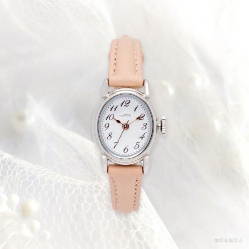 Fieldwork Women's Analog Watch with Leather Strap, Simple and Lightweight, Oval Leather Strap, Pink, ST292-3