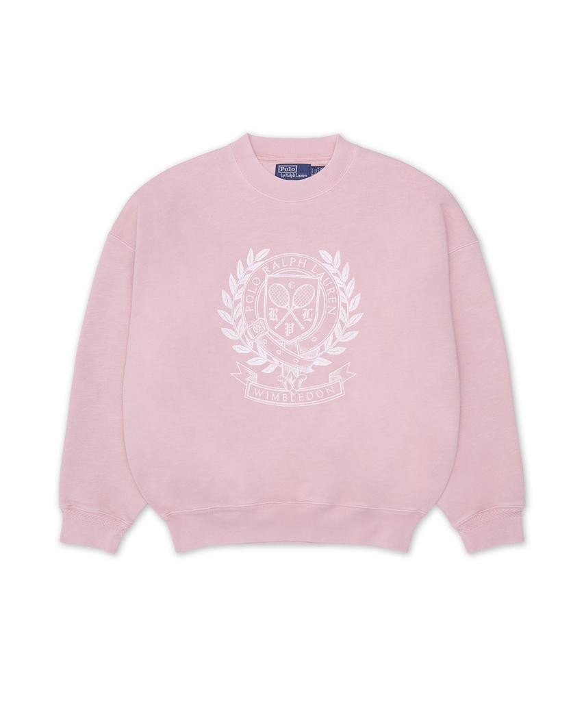 POLO RALPH LAUREN Wimbledon Crest Garment Dye Fleece Sweatshirt - Pink
