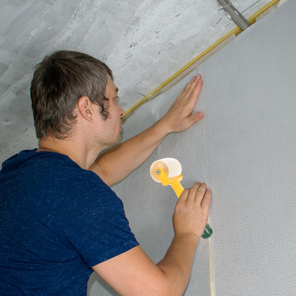 4Pcs Wallpaper Seam Roller Tool Plastic Handle Pressure Wheel for Wall Paper Vinyl Film Automotive Sound Insulation DIY Home