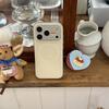 Kawaii Pudding Cartoon Yellow Polka Dot Magnetic Phone Case With Heart Pop Socket For iPhone 15 16 17 Pro Max INS Cute Shockproo