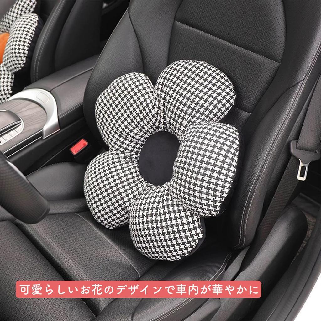 Car Lumbar Support Cushion with Floral Ideal for Back Pain Driving and Soft Car Accessory for Car Interior Decoration Pattern Queen-b Design, Relief,