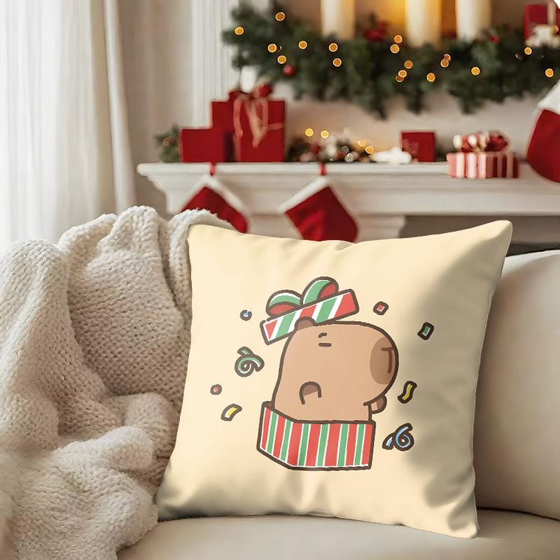 Cute Fun Kapibalajun Christmas Party: Take away this set of super cute Pillow covers