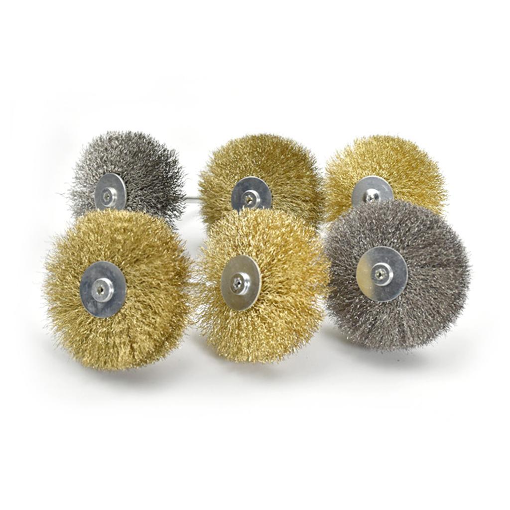 Spindelmontert hjulbørstemontert krympet ståltrådsbørste for rustfjerning