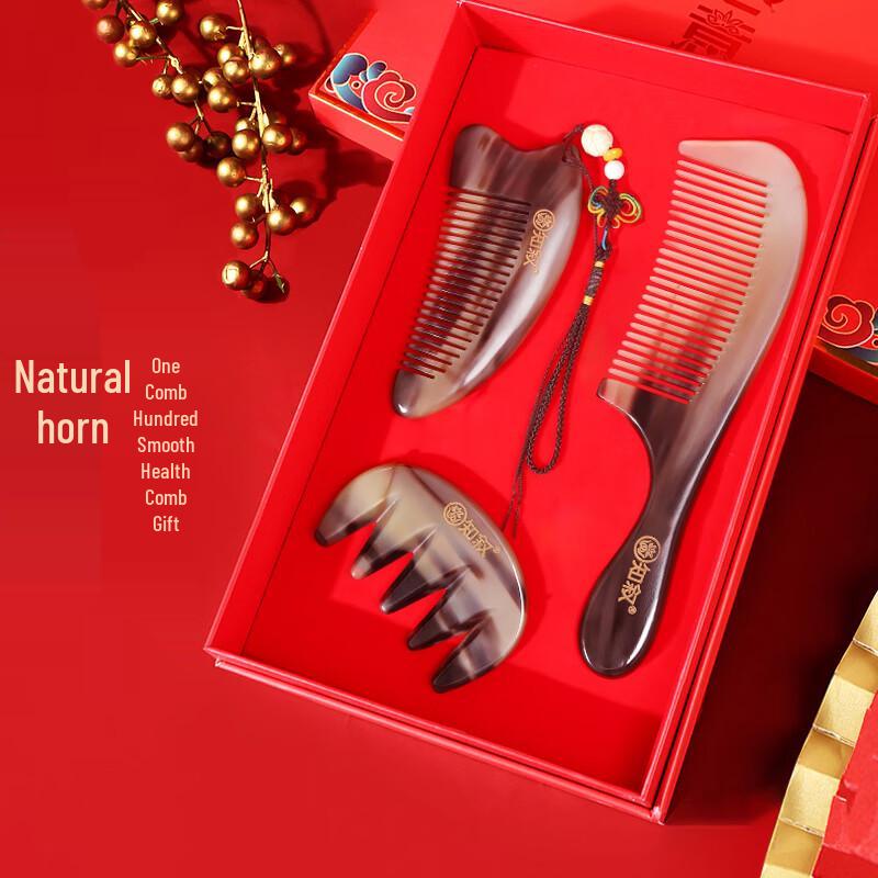 Zhixu Ox Horn Comb Gift Set for Women