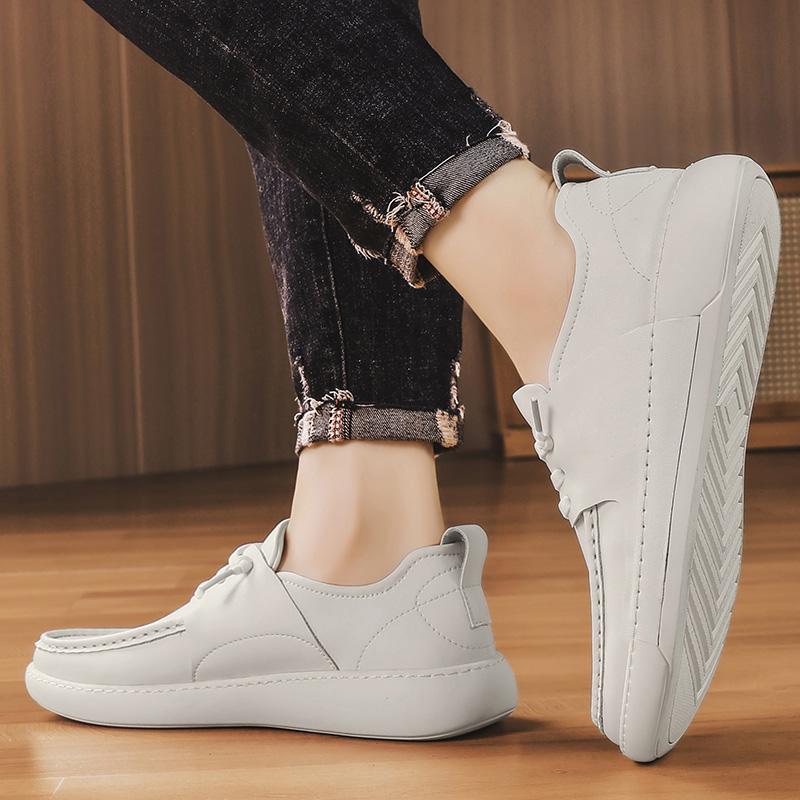 Fashion High Quality Men Shoes Fashion Hot Sale Business Casual Leather Men Shoes Lace-up Wear-Resistant Comfortable Men's Driving Shoes