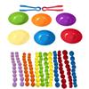 Toys for Toddlers, Color Sorting Bowls Set with Tongs and Pom Poms, Fine Motor Skills Preschool Learning Activity for Hand-Eye Coordination