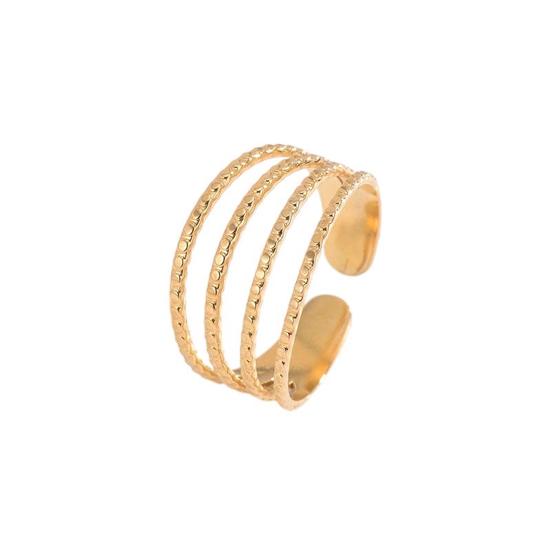 Korean-Style Geometric Titanium Steel Adjustable Index Ring