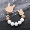 Cartoon Animal Beech Wooden Pacifier Baby Pacifier Clip Nipple Holder Dummy Holder Pacifier Clip for Baby Newborn Toys Accessory