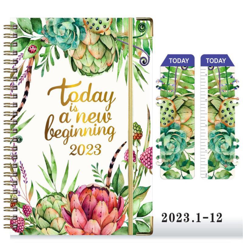 Agenda A5 2023 Planner Quaderno a Spirale Programma Diario Cancelleria Blocchi Appunti Kawaii Album da Disegno Accessori Scolastici Diario di Bilancio