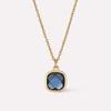 Olive Green Square Pendant Necklace with Clavicle Chain