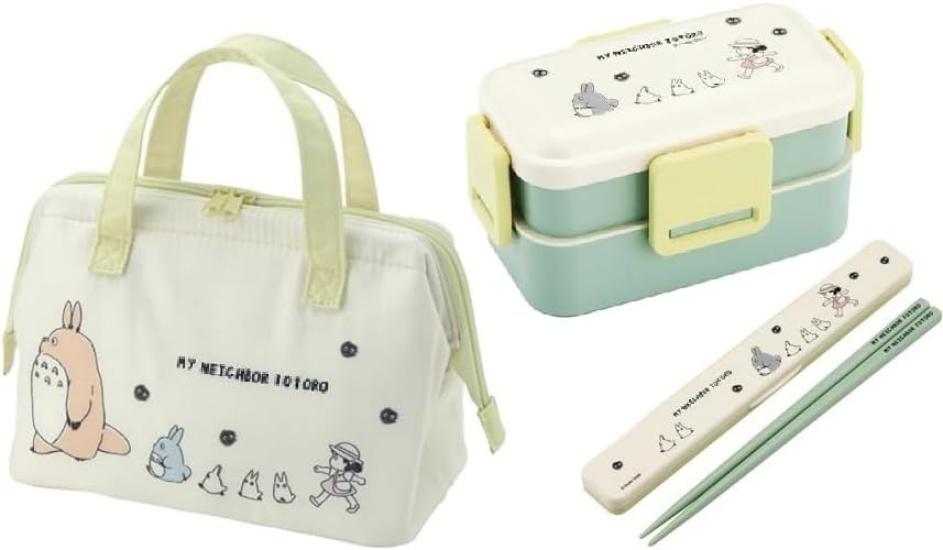 

Skater Totoro Marching Dishwasher-Safe Soft Lunch Box with 4-Point Lock, 2-Tier, 600ml Lunch Box, Chopsticks and Chopstick Case Set, Insulated Lunch