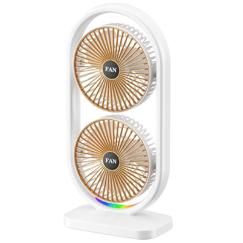Portable USB Rechargeable Fan with Light for Outdoor Camping and Indoor Use