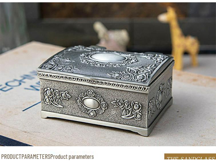 Europäische quadratische Rosen-Schmuckschatulle für Ohrringe & Halskette - Kleines Souvenirgeschenk