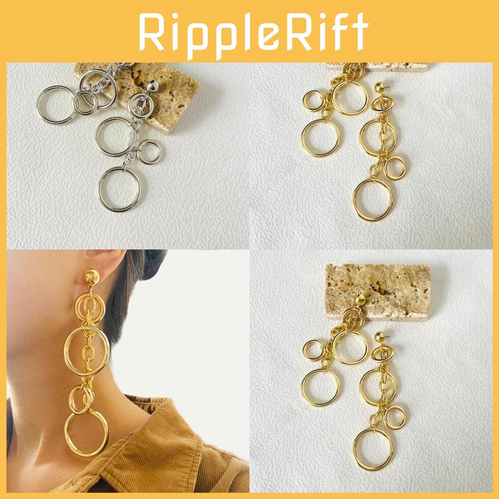 Elegant 2023 Summer Vintage Alloy Long Circle Earrings For Women Fashionable Geometric Design