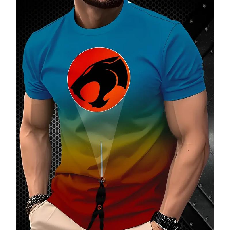 New Summer Men's Fashion T-shirt Personality Graffiti Printed Men's T-shirt Top