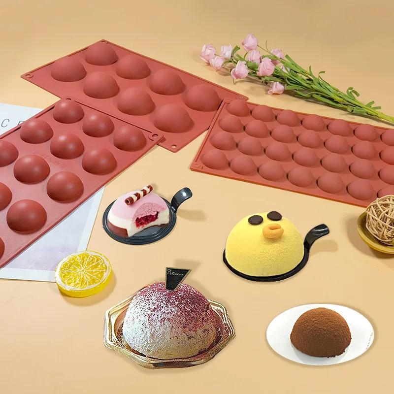 Silicone Hemispheric Chocolate Mold 3d Half Ball Cookie Mousse Cake Dessert Fondant DIY Mould Kitchen Non-stick Baking Tools