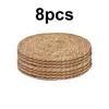 4/8/12Pcs Round Woven Placemats Set Boho Rattan Placemat Natural Placemats 12Inch Farmhouse Weave Straw Braided Table Dinner Mat