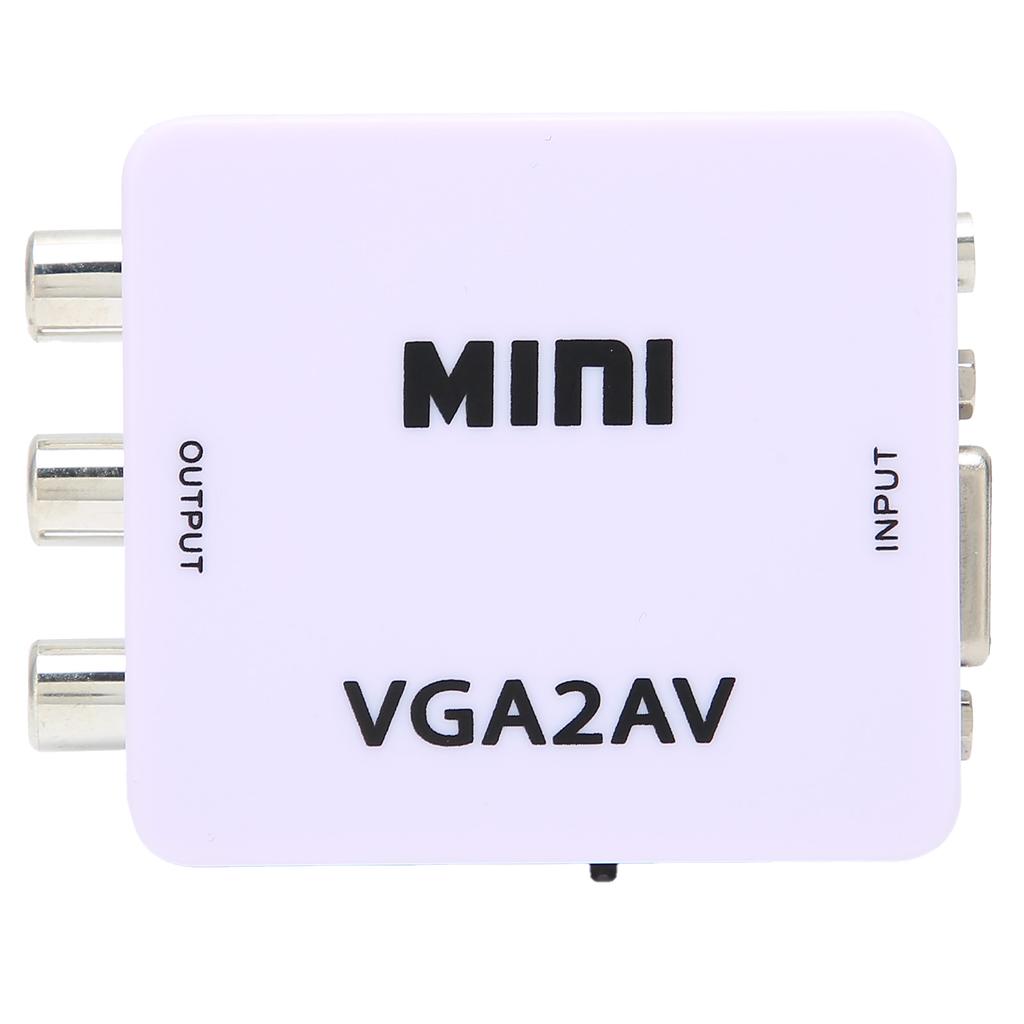 Mini VGA to AV 1080P HD Video Converter Adapter 165MHz with Data Cable for TV PC