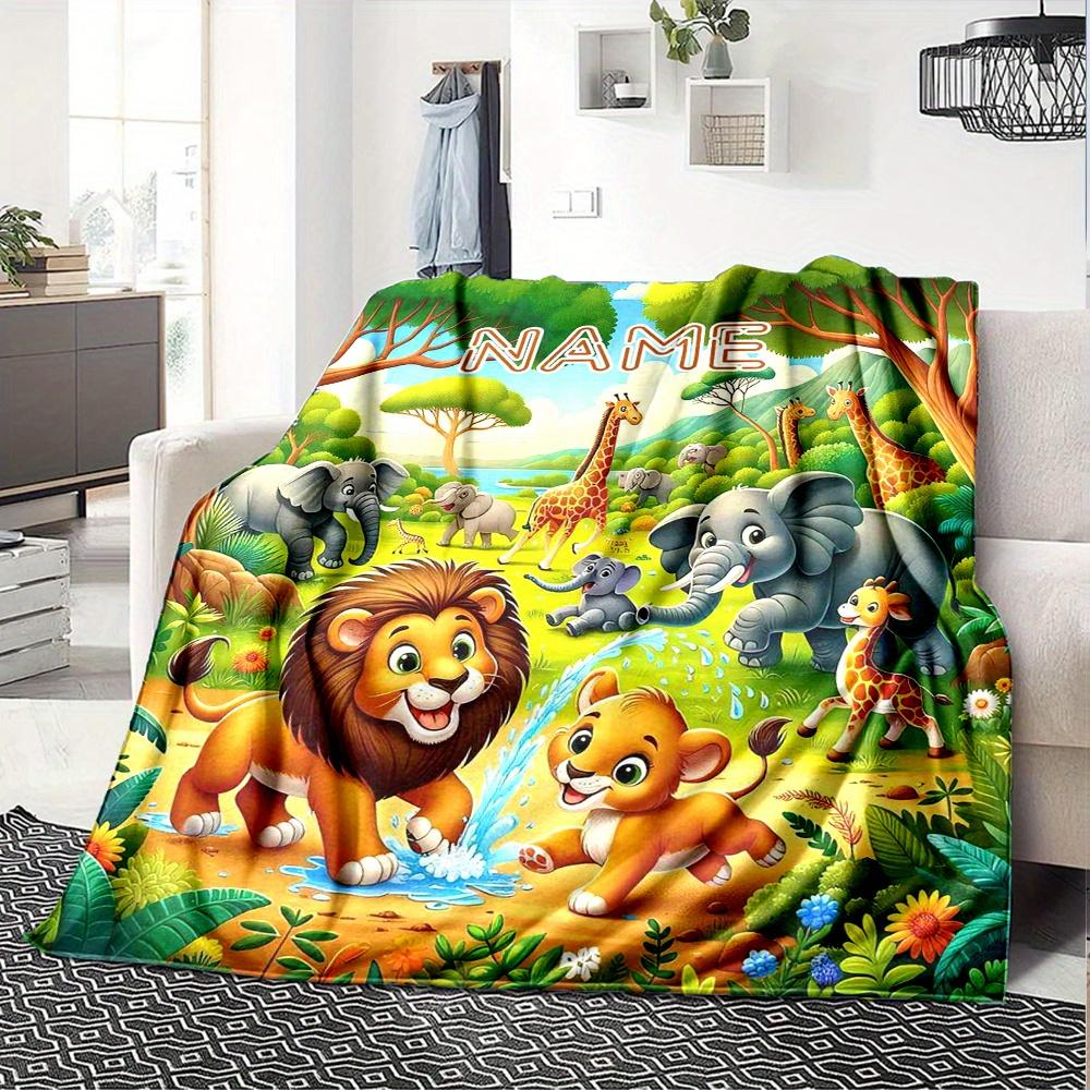 Jungle Safari Animals Home Blankets Comfortable Soft Lightweight Multiseasonal Blanket For Picnics Sofas Offices Beds Living Rooms Perfect Gift For