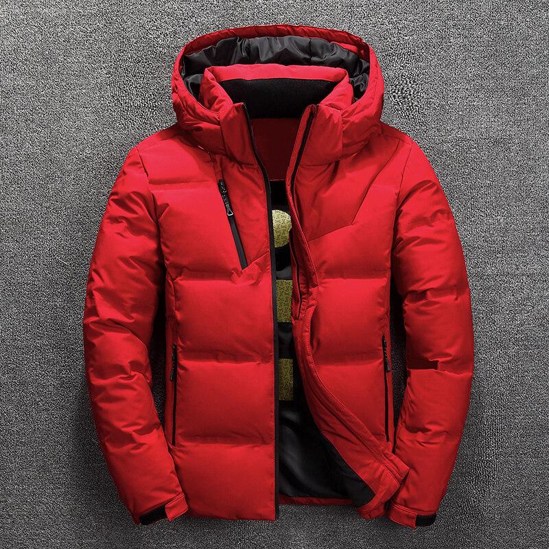 

Down Jacket Men s Short Thickened New Style Handsome Green Trendy Loose White Duck Down Hooded Jacket M
