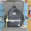 Schoolbag Korean fresh plaid corrugated backpack girl heart lace small schoolbag girls junior high school students female commuter bag
