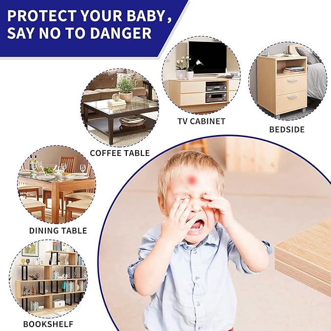 20-Pack Silicone Corner Guards Baby Proofing, Anti-Slip Furniture Corner Protectors for Kids, 2 Shapes Clear PVC Safety Edge Guards