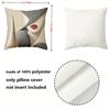 Stylish Women'S Face Printed 2D Cushion Pillow Covers Polyester Pillowcase, Sofa Decorative Cushion Cov Headboard Pillow