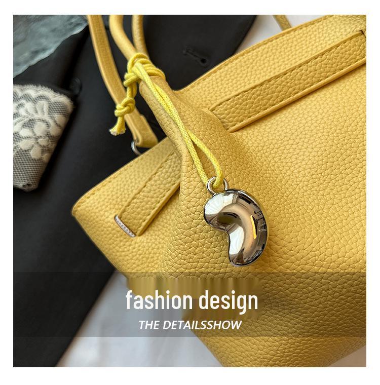 Lychee Pattern Large Capacity Luxury Handbag - Women's Fashion Commuter Bag