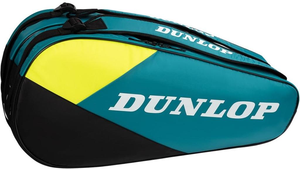 DUNLOP Tennis Racket Bag CLUB LINE (Holds 6 Tennis Rackets) Teal Black DTC2530
